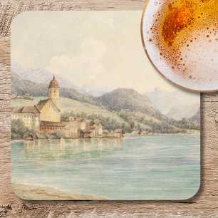 Porta-copo Vista de St. Wolfgang no Lago Wolfgang Carl Lafite