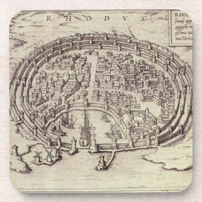 Porta-copo Vista do Rodes, 'do teatro das cidades principais (Frente)