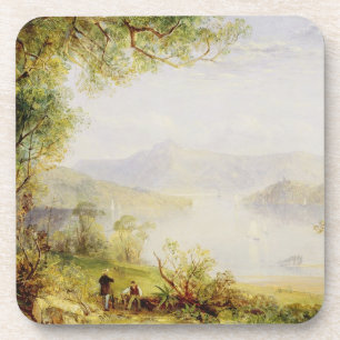 Porta-copo Vista no Rio Hudson, c.1840-45 (óleo no painel)