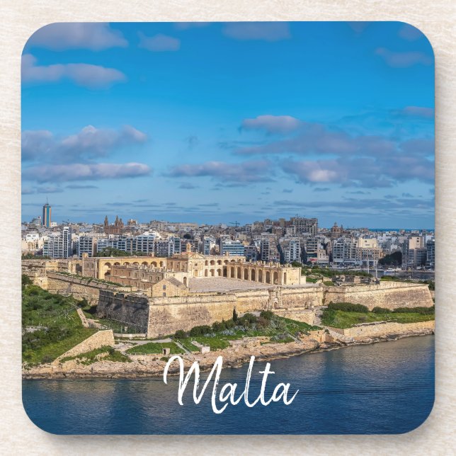 Porta-copo Vista panorâmica de Sliema em Malta (Frente)