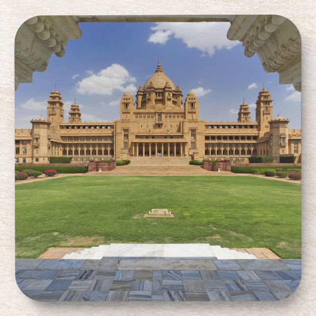 Porta-copo Vista traseira do hotel Umaid Bhawan Palace, Jodjp (Frente)