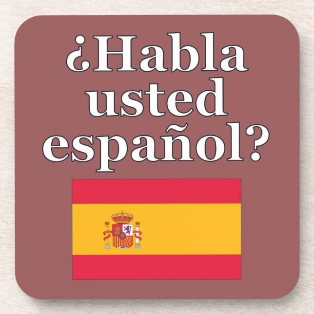 Porta-copo Você fala espanhol? Em espanhol. Sinalizador (Frente)
