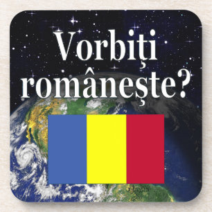 Porta-copo Você fala o Romanian? no Romanian. Bandeira &