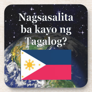Porta-copo Você fala tagalo? em Tagalog. Sinalizador e Terra