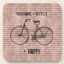Você mais a bicicleta iguala o rosa antigo feliz