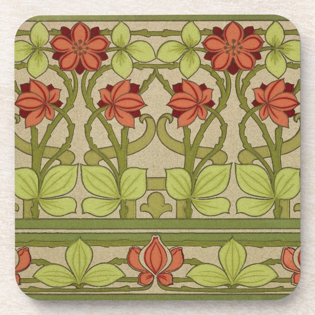 Porta-copo Wallpaper Frieze Border Art Nouveau (Frente)
