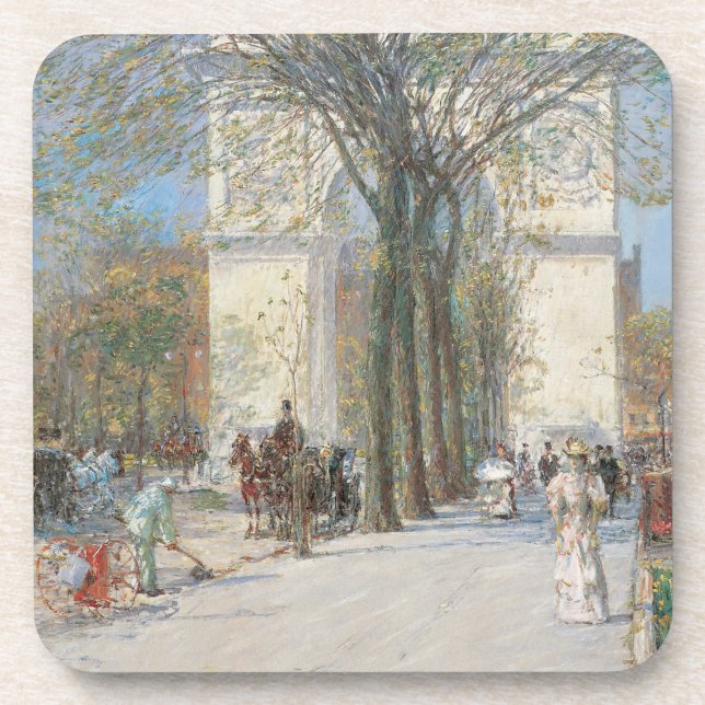 Porta-copo Washington Arch, Primavera por Frederick Childe Ha (Frente)
