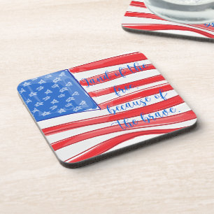 Porta-copo Watercolor American Flag Land of the Free
