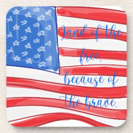 Porta-copo Watercolor American Flag Land of the Free