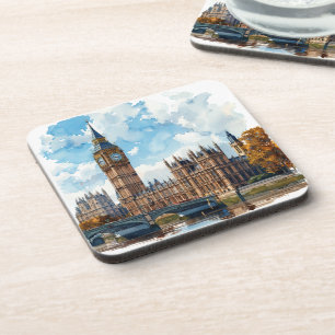 Porta-copo Watercolor Big Ben Westminster Palace London