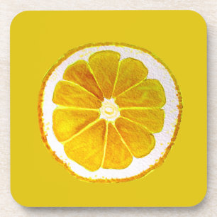 Porta-copo Watercolour amarelo brilhante da toranja do limão