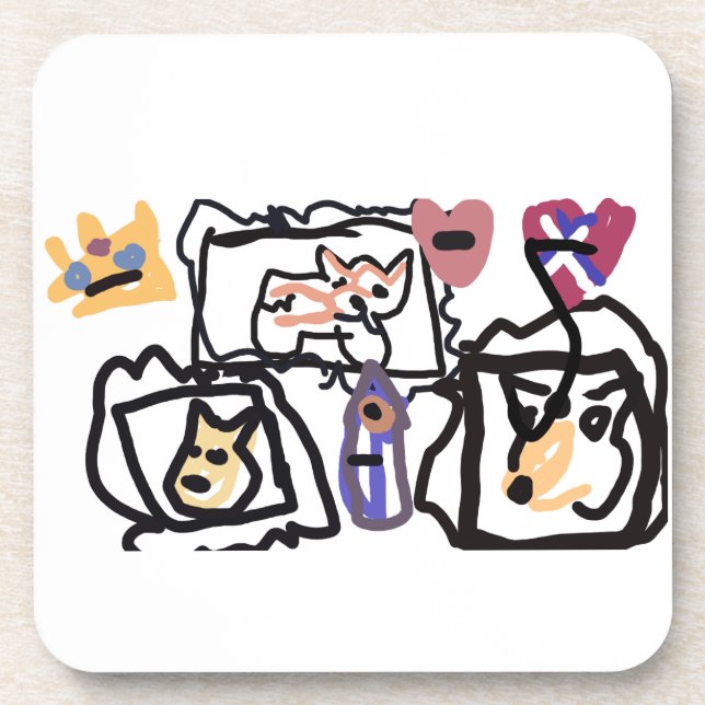 Porta-copo Welsh Corgi hearts  (Frente)