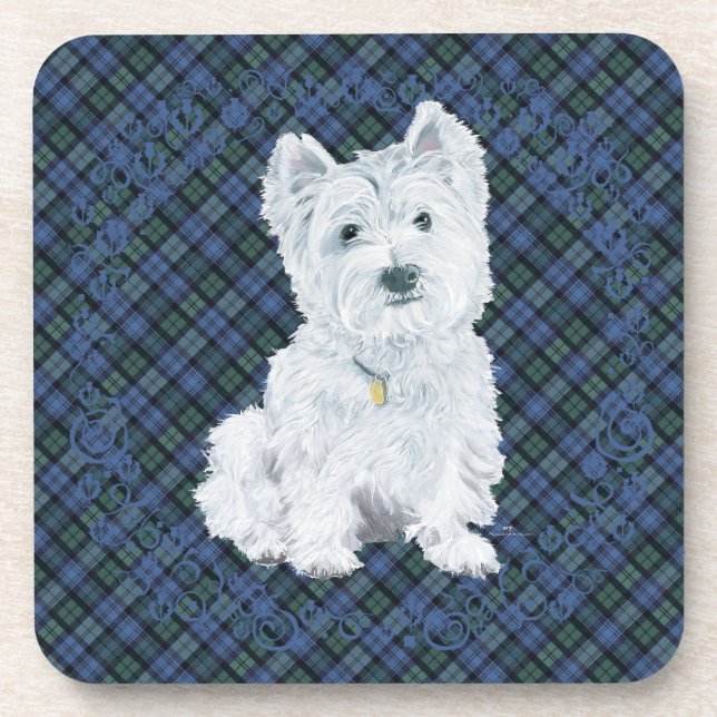 Porta-copo Westie Black Watch Tartan (Frente)
