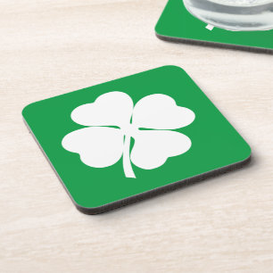Porta-copo White 4 Leaf Shamrock