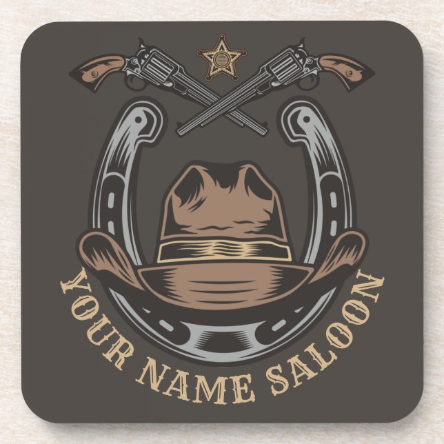 Porta-copo Wild West Revolver Horsferes Western Cowboy Saloon (Frente)