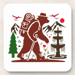 Porta-copo Wilderness Caminhando com o Urso Explorador de Art