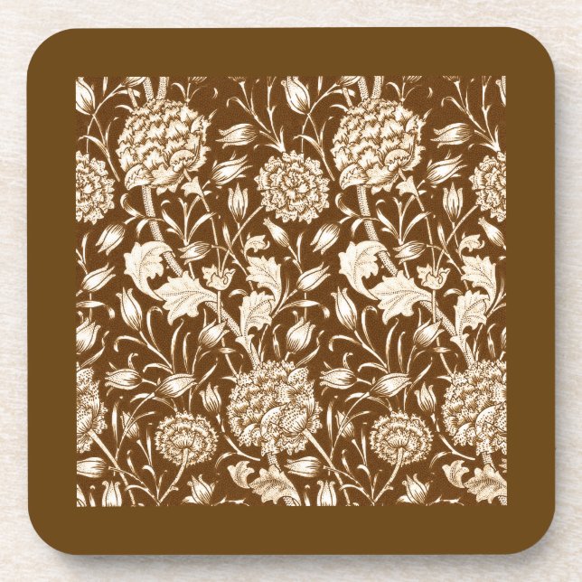 Porta-copo William Morris Carnação Impressão, Chocolate Brown (Frente)