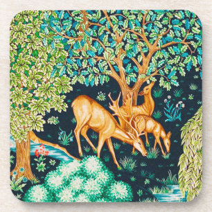 Porta-copo William Morris Deer por um índio Brook Tapeçaria