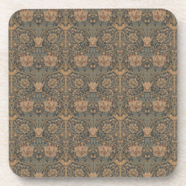 Porta-copo William Morris sobre as Coasters de Bebidas Azuis