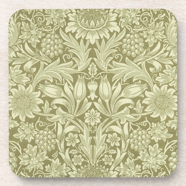 Porta-copo William Morris Sunflower Green Flower (Frente)
