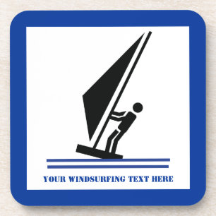 Porta-copo Windsurfer em preto conselho, personalizado de nav