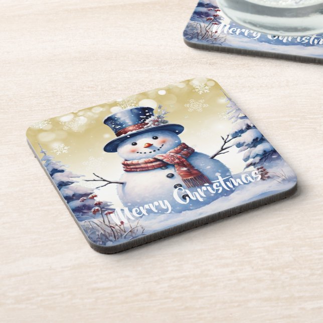 Porta-copo Winter Forest Snowman Natal | DOURADO (Left Side)