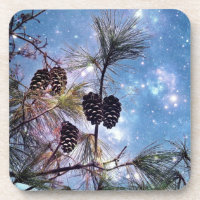 Winter Pine Cones sob um céu noturno estrelado