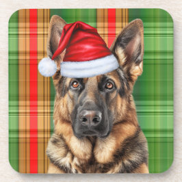Porta-copo Winter Themed German Shepherd Dog Holiday Plaid