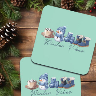 Porta-copo Winter Vibes Friendly Snowman