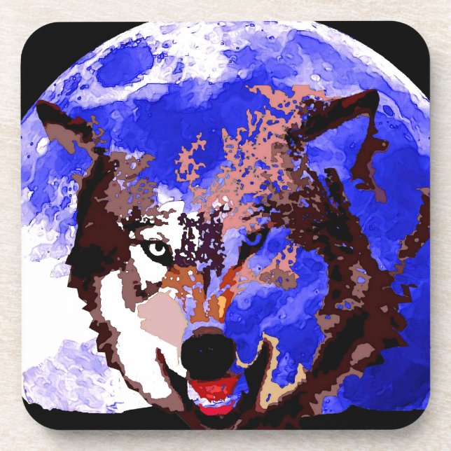 Porta-copo Wolf & Full Moon (Frente)