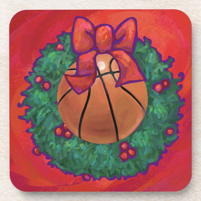 Porta-copo Wreath de Natal Dentro de basquete (Frente)