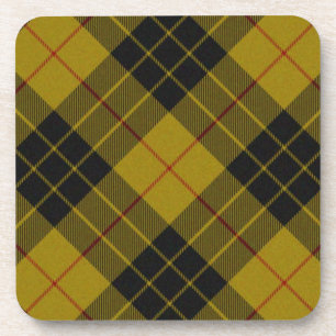 Porta-copo Xadrez amarela de tartan MacLeod