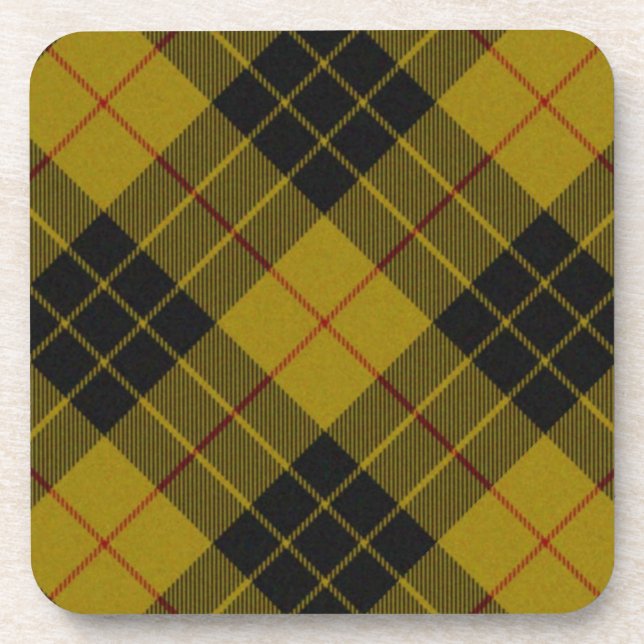 Porta-copo Xadrez amarela de tartan MacLeod (Frente)