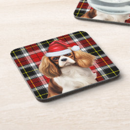 Porta-copo Xadrez Cavalier King Charles Spaniel Papai noel Co