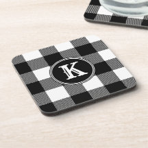 Xadrez de Buffalo Branco Negro Monograma Russo