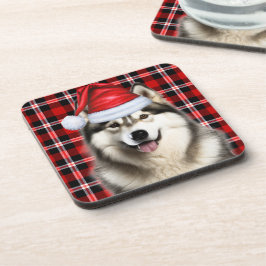 Porta-copo Xadrez de Feriado Malamute no Alaskan Themed Winte