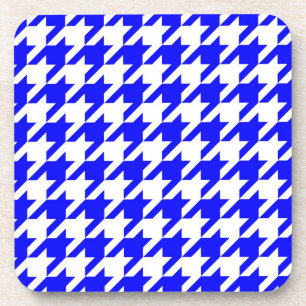 Porta-copo Xadrez Houndstooth Azul Branco