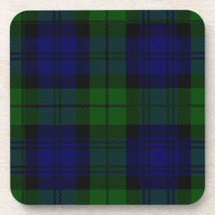 Porta-copo Xadrez preta do verde azul do tartan do clã do