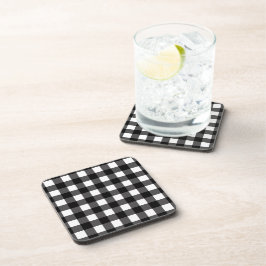 Porta-copo Xadrez Preto e Branco Gingham Buffalo Xadrez Vichy