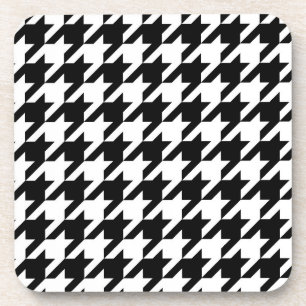 Porta-copo Xadrez Preto e Branco Houndstooth