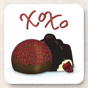 Porta-copo XOXO Bombom do Dia dos Namorados e Chocolate Amare
