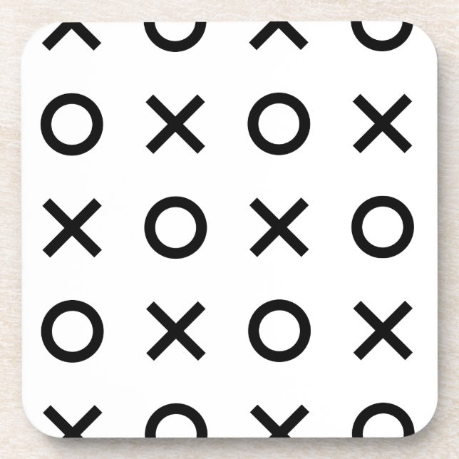 Porta-copo Xs e Os Brancos e Pretos (Frente)