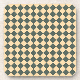 Porta-copo Yellow Green Checker Diamond Pattern