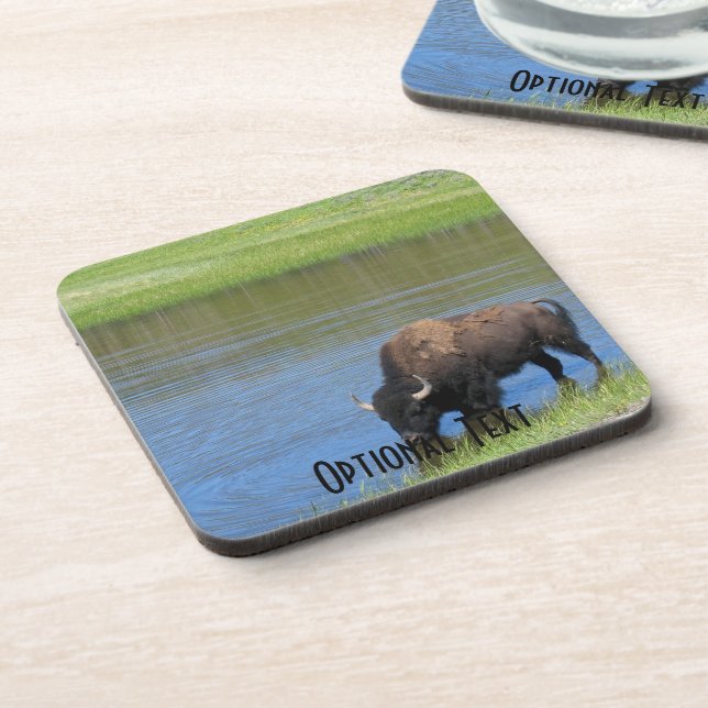 Porta-copo Yellowstone American Bison em Pond (Left Side)
