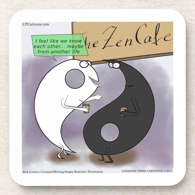 Porta-copo Yin Conhece Yang Zen Engraçado (Frente)