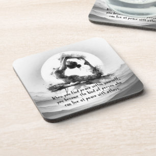 Porta-copo Yoga Reiki Pigeon Pose Watercolor, Rei Pigeon Com