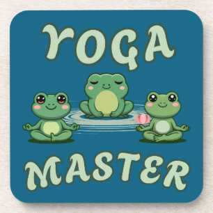 Porta-copo Yoga Sapos Yoga Master Wood Wall Art