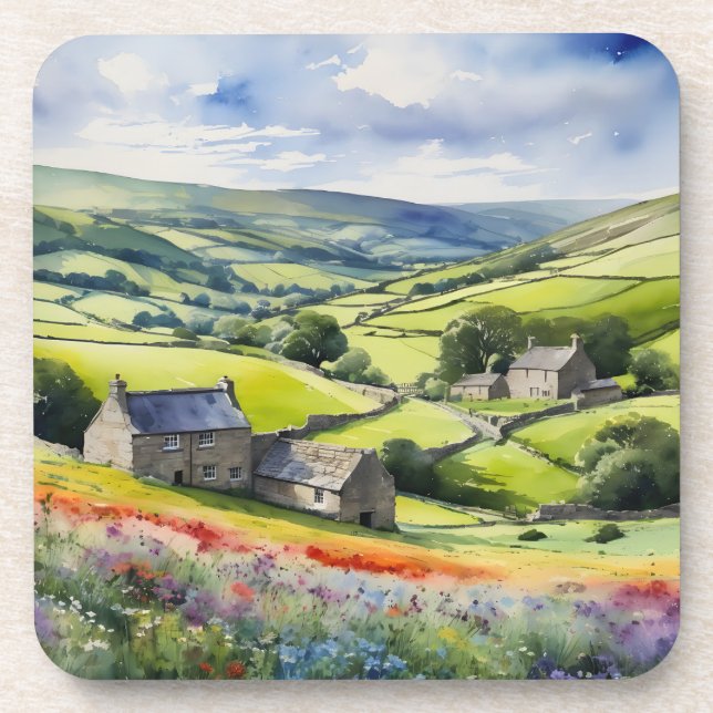 Porta-copo "Yorkshire Meadowsong" Landscape Yorkshire Dales (Frente)