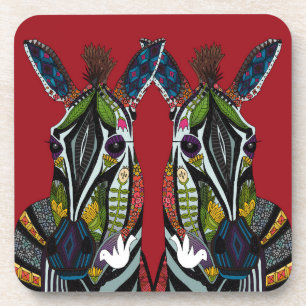 Porta-copo zebra amor vermelho