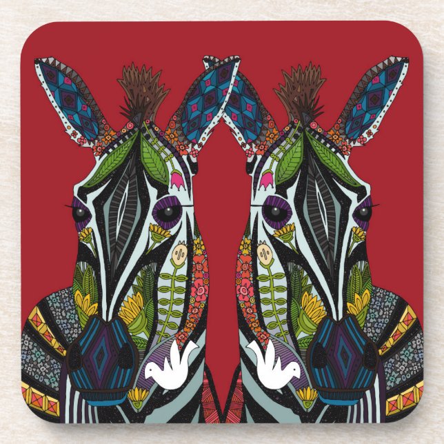 Porta-copo zebra amor vermelho (Frente)